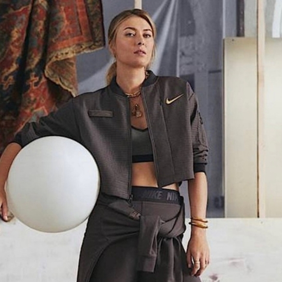 Nike Jackets & Blazers - Nike Maria Sharapova XLA Cortez Bomber Jacket Gray Small